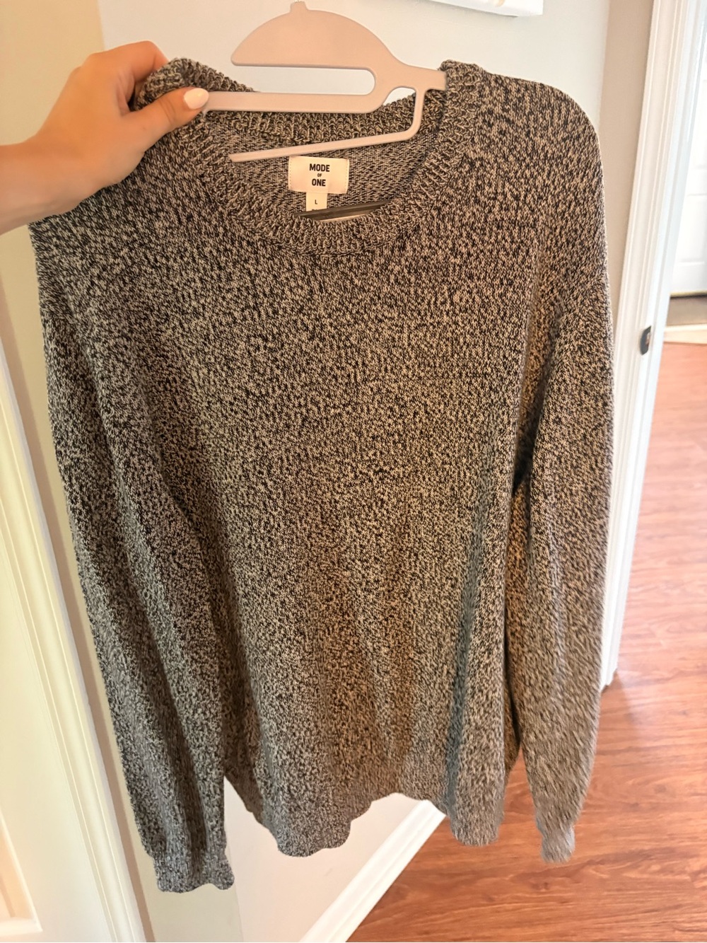 Mode of One Gray Marled Crewneck Sweater men’s